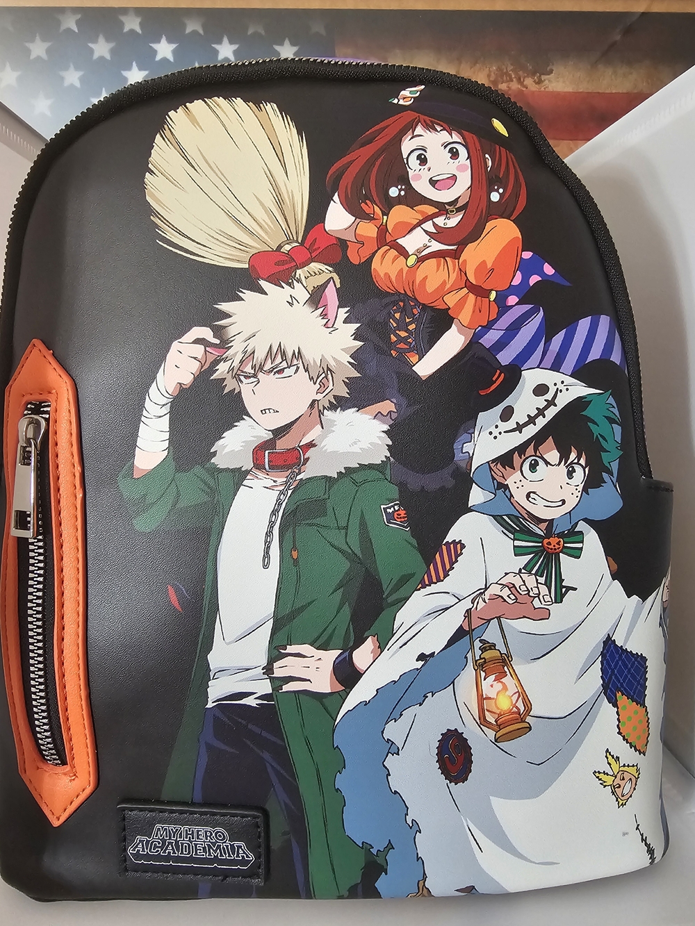 NWOT My Hero Academia Halloween Character Backpack - Black with Orange Accents